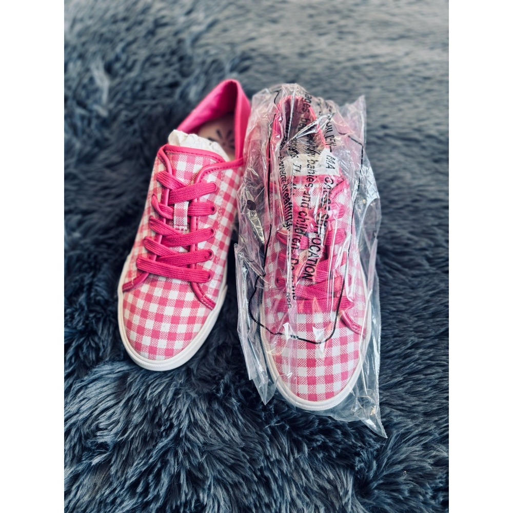 Isaac Mizrahi Live Women Fifi Sneaker Size 7 ‎ Gingham Check Pink White